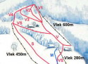 Ski areál Solisko - mimo provoz  - mapa areálu